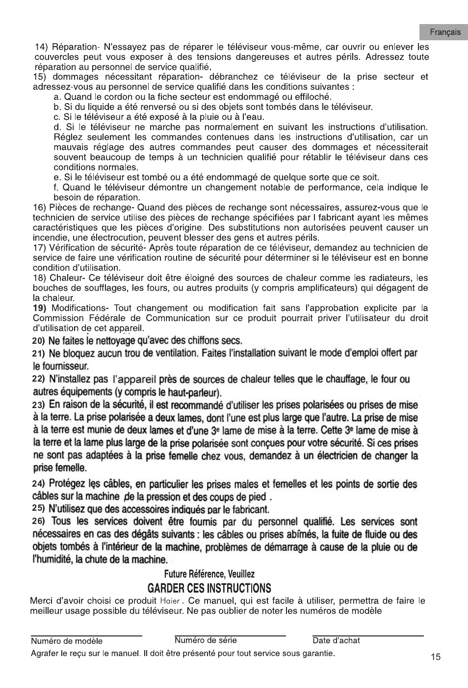 haier HTAF15 User Manual | Page 16 / 38