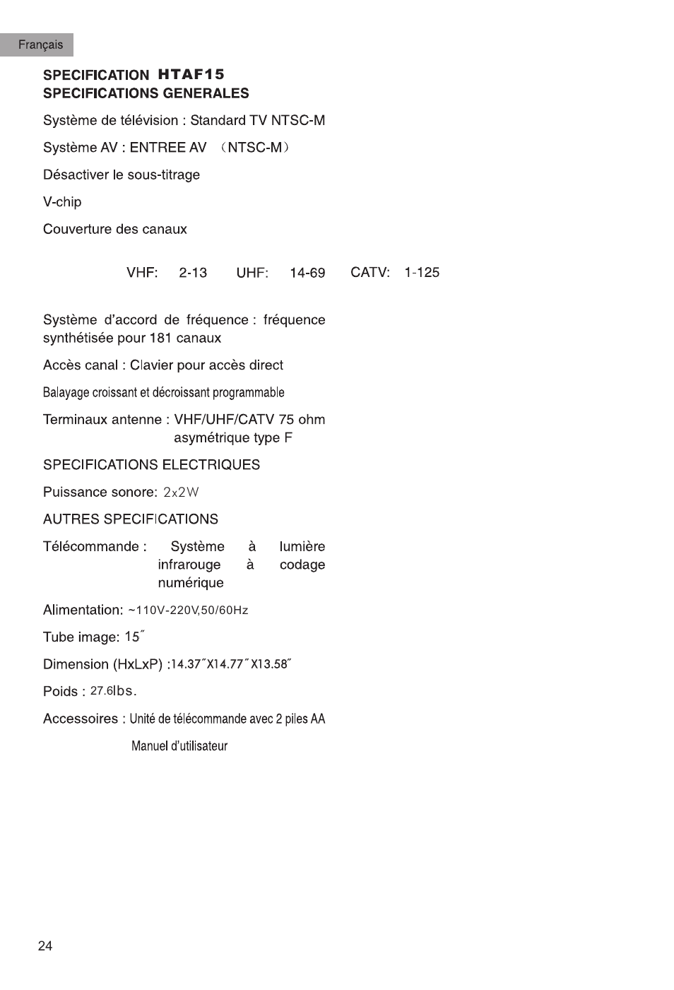haier HTAF15 User Manual | Page 25 / 38