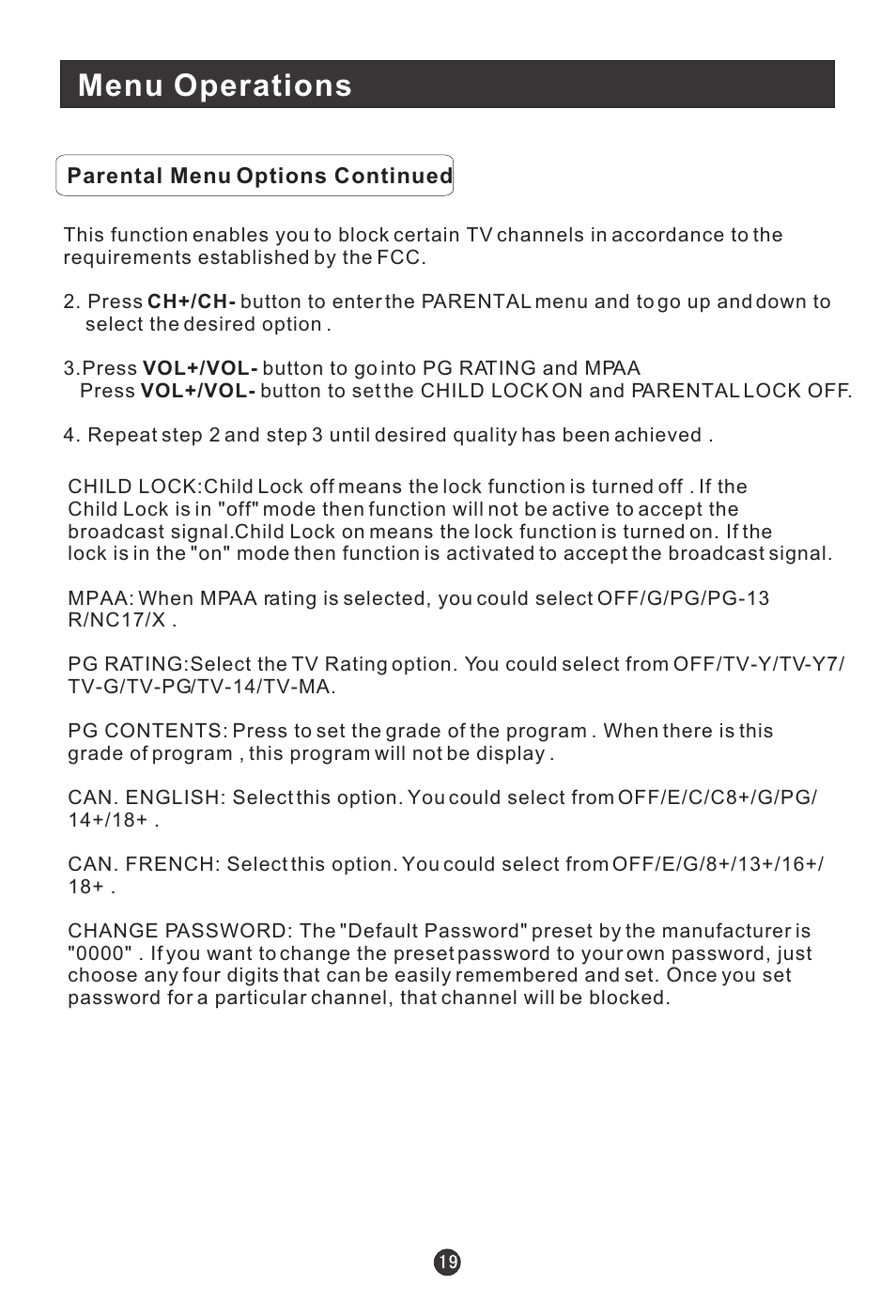 Menu operations | haier HLH15BB User Manual | Page 23 / 28