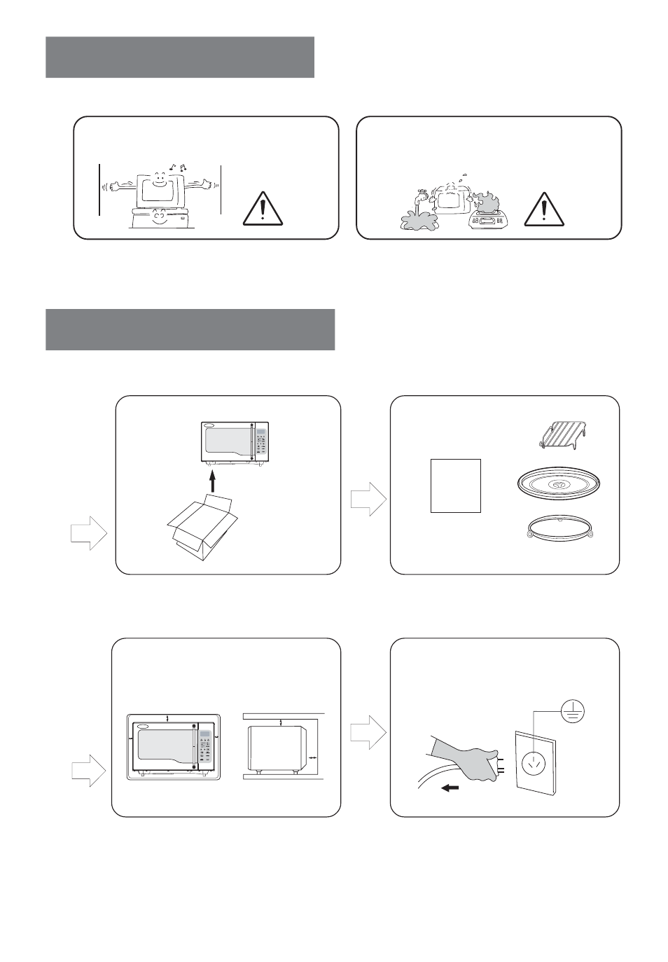 Installation environment, Open the package carton installation, Open the carton | Install | haier MS-2480EG(SS) User Manual | Page 7 / 19