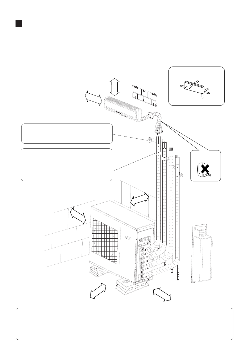 Installation drawings of indoor and outdoor units | haier AU282XHERA User Manual | Page 7 / 20