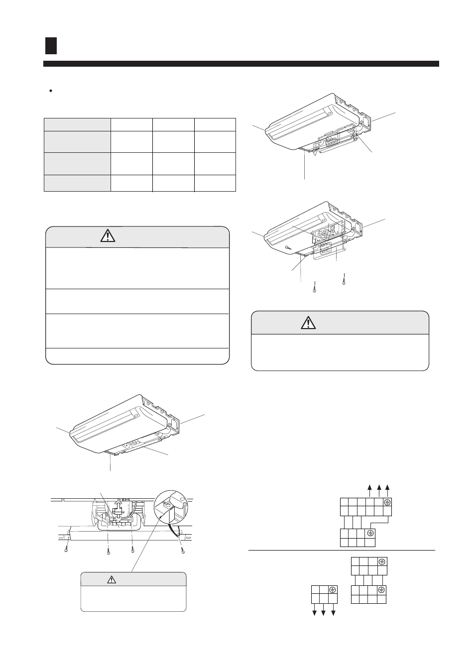 Installation procedures, Caution, Electrical wiring 1. indoor unit side | Electrical requirement, 3) remove the electric component box cover, 4) wiring | haier AC182ACEEA User Manual | Page 16 / 23