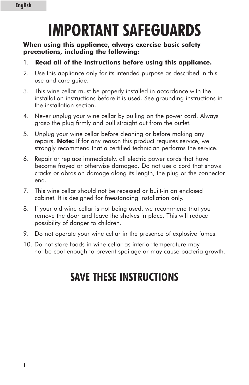 Important safeguards, Save these instructions | haier HVFM24B User Manual | Page 2 / 44