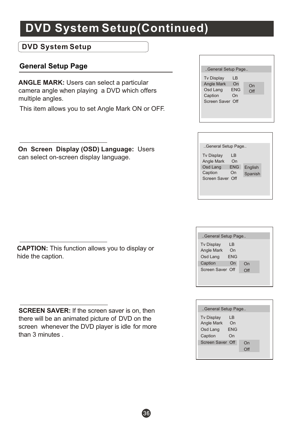 Т³гж 41, Dvd system setup(continued), Dvd system setup general setup page | haier HL19R1 User Manual | Page 41 / 49