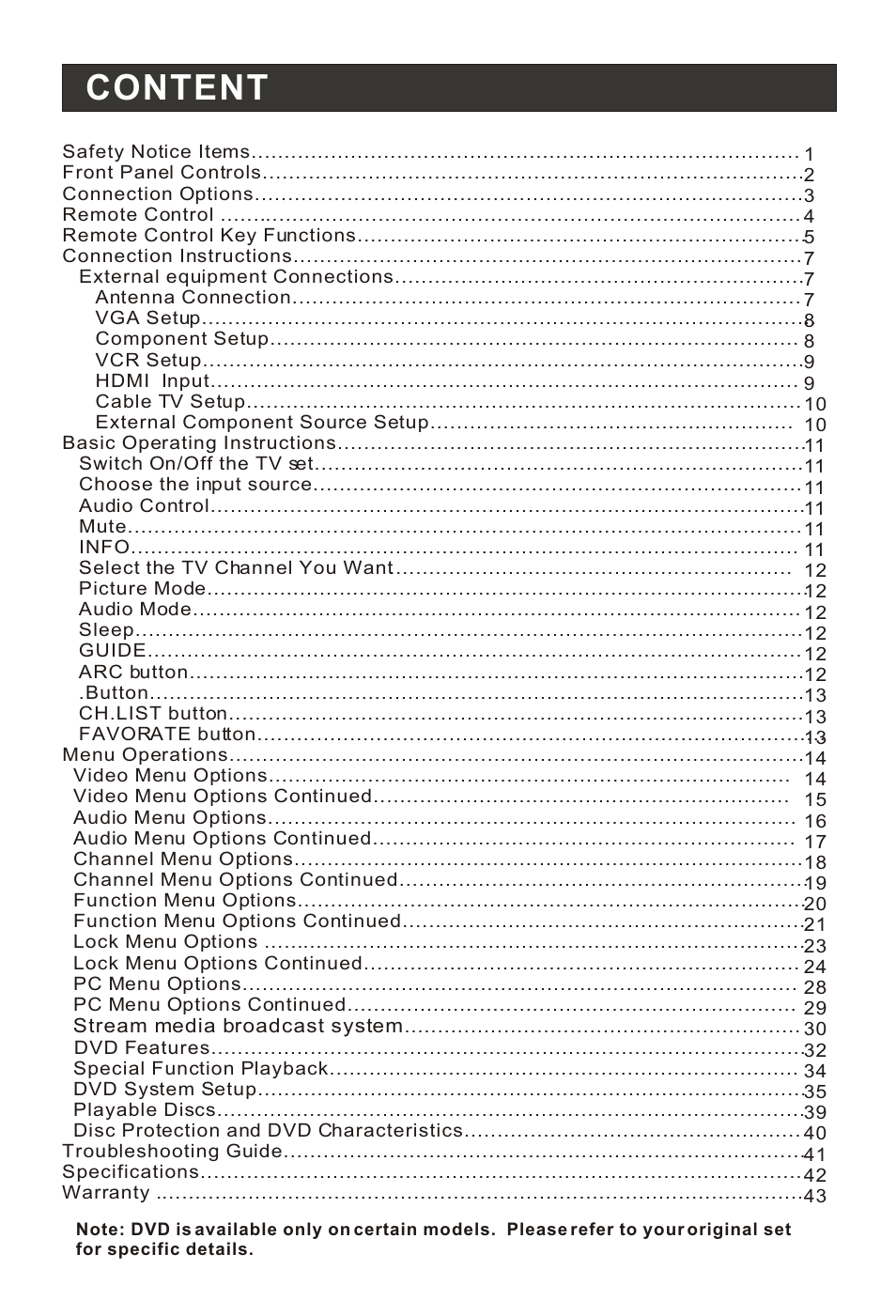 Т³гж 5, Content | haier HL19R1 User Manual | Page 5 / 49