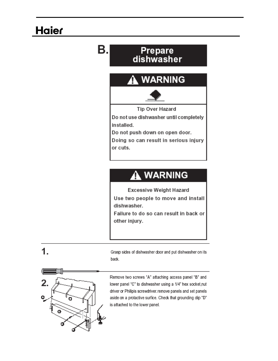 haier ESD402 User Manual | Page 16 / 49