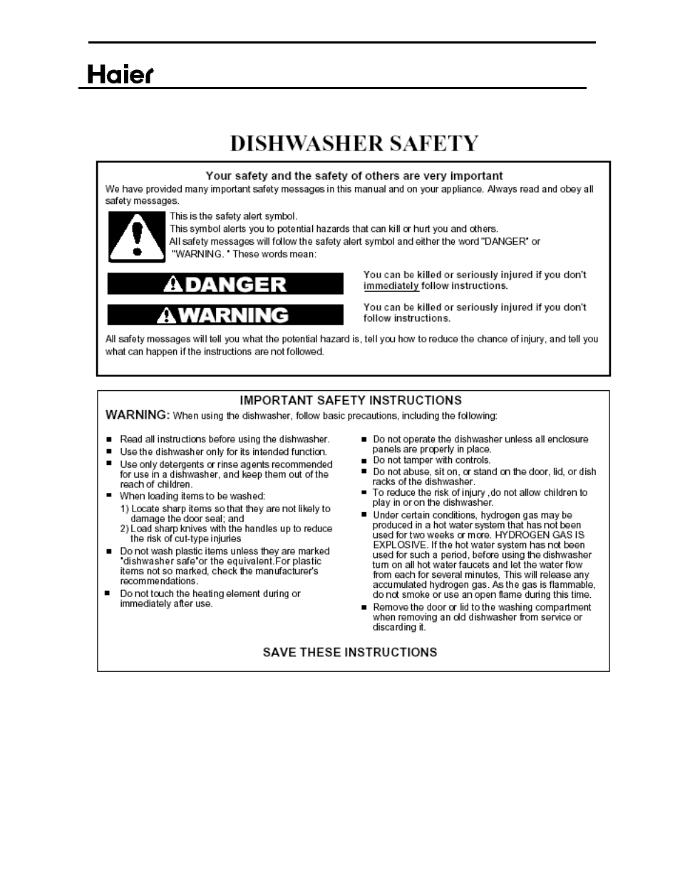 Safety precaution | haier ESD402 User Manual | Page 5 / 49