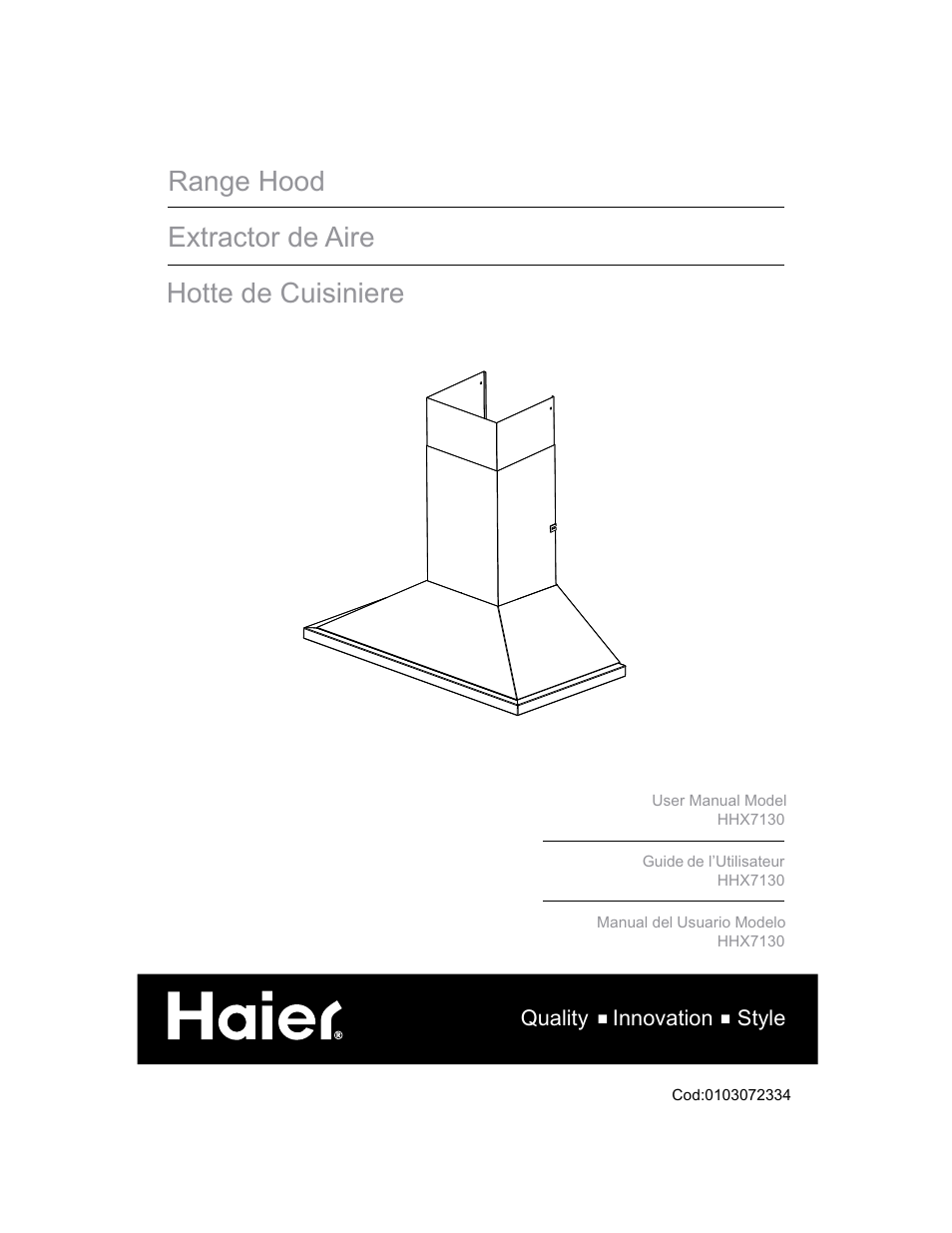 haier HHX7130 User Manual | 34 pages