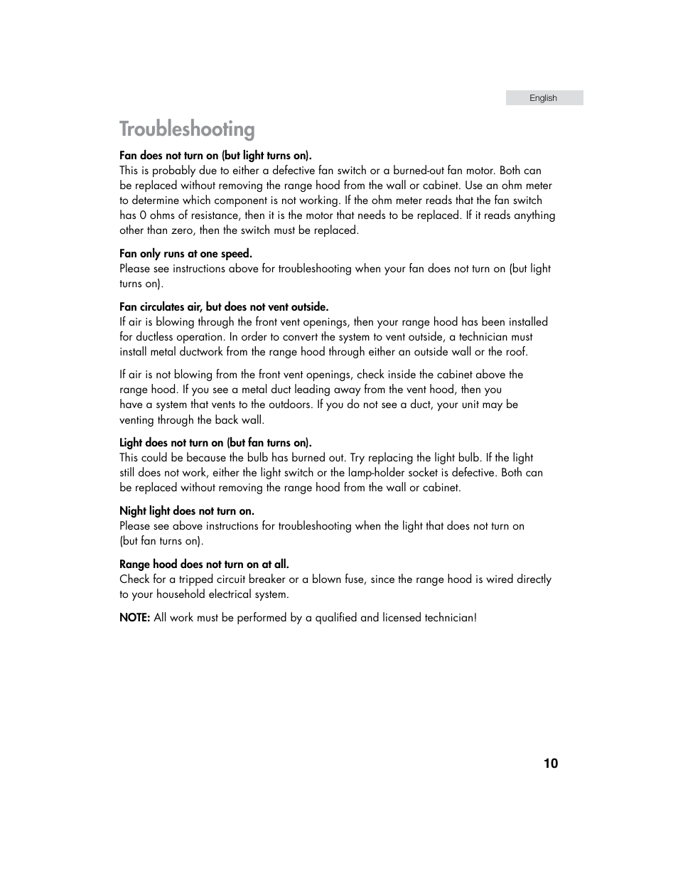 Troubleshooting | haier HHX7130 User Manual | Page 11 / 34