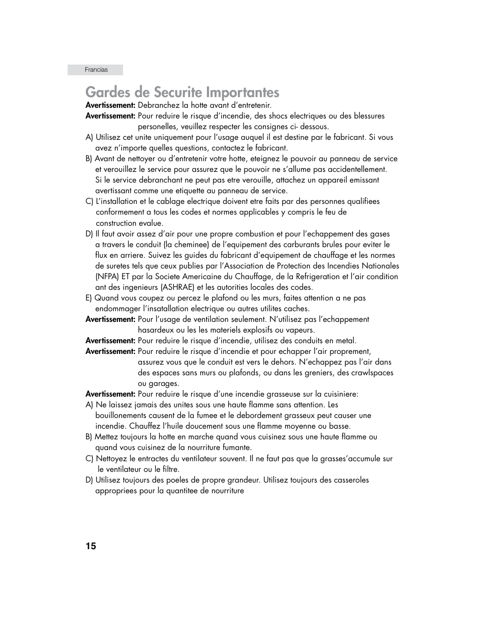 Gardes de securite importantes | haier HHX7130 User Manual | Page 16 / 34