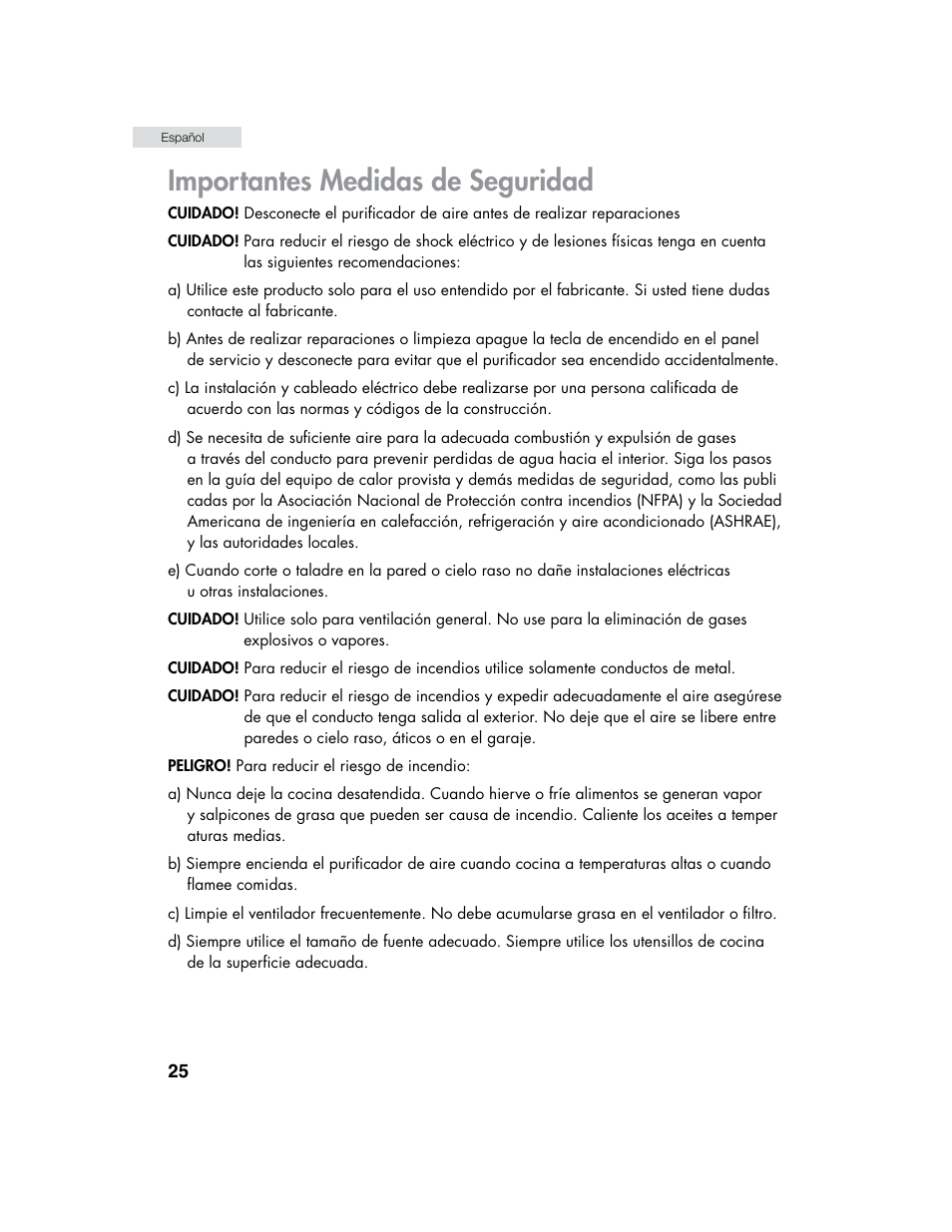 Importantes medidas de seguridad | haier HHX7130 User Manual | Page 26 / 34