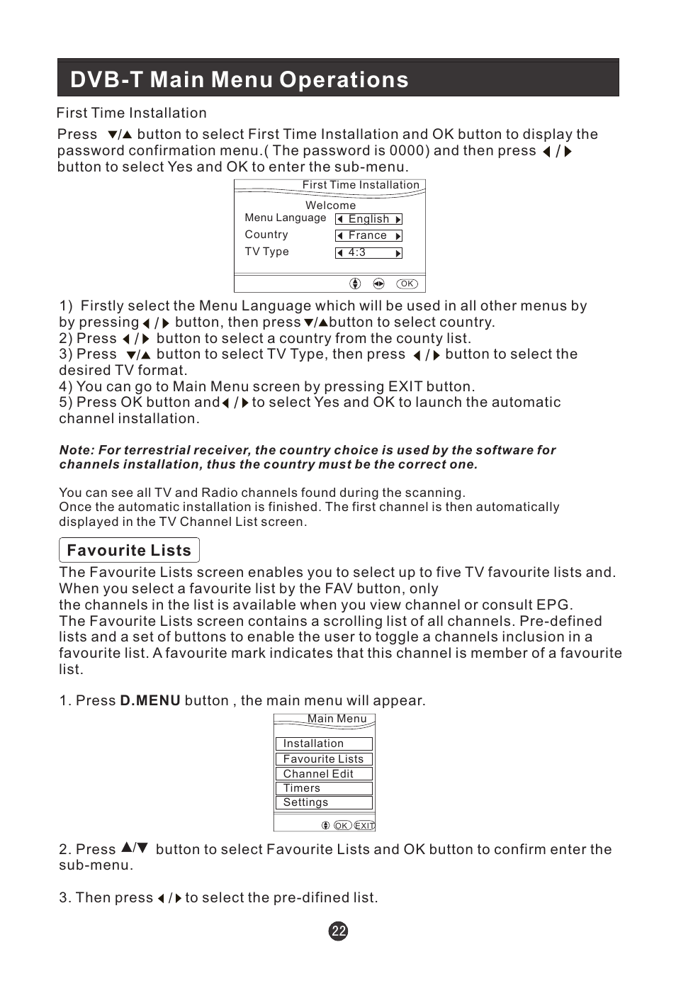 Dvb-t main menu operations | haier L19T12W-C User Manual | Page 24 / 86