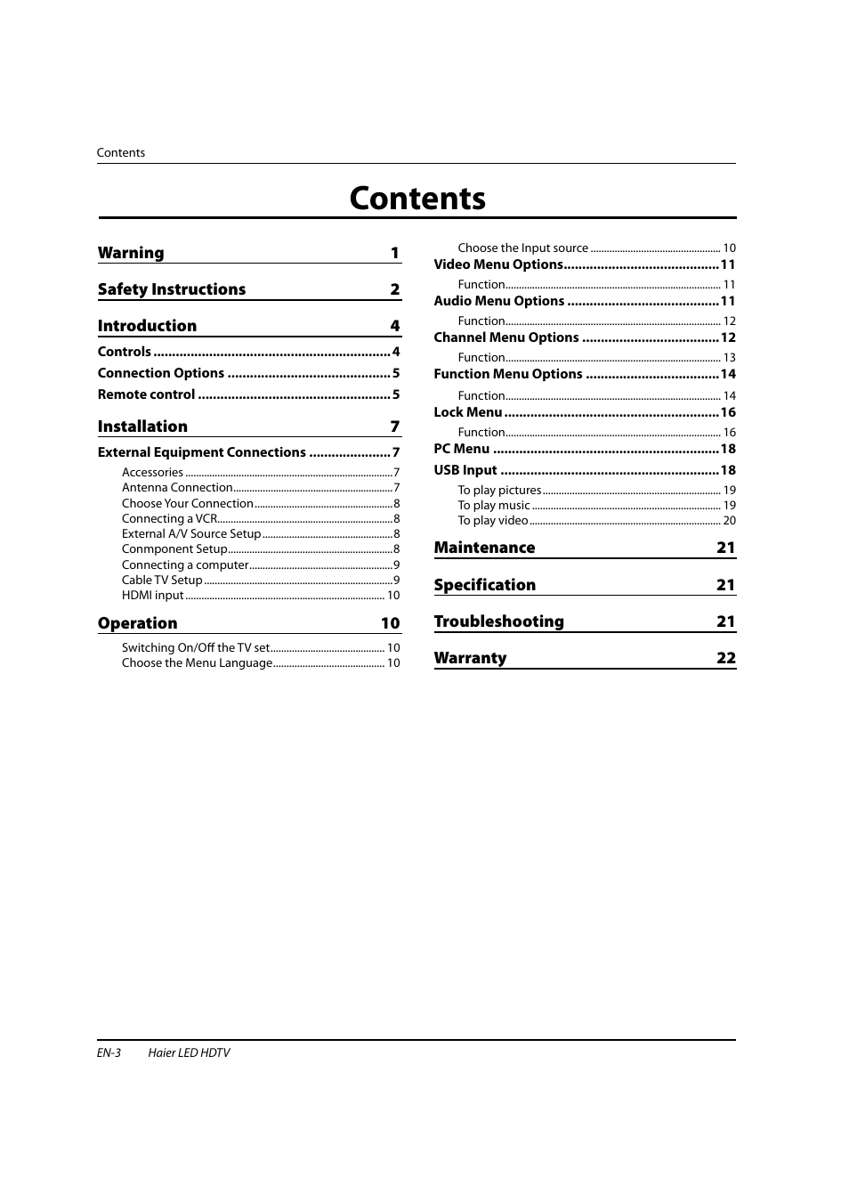 haier HL22XSLW2 User Manual | Page 4 / 24