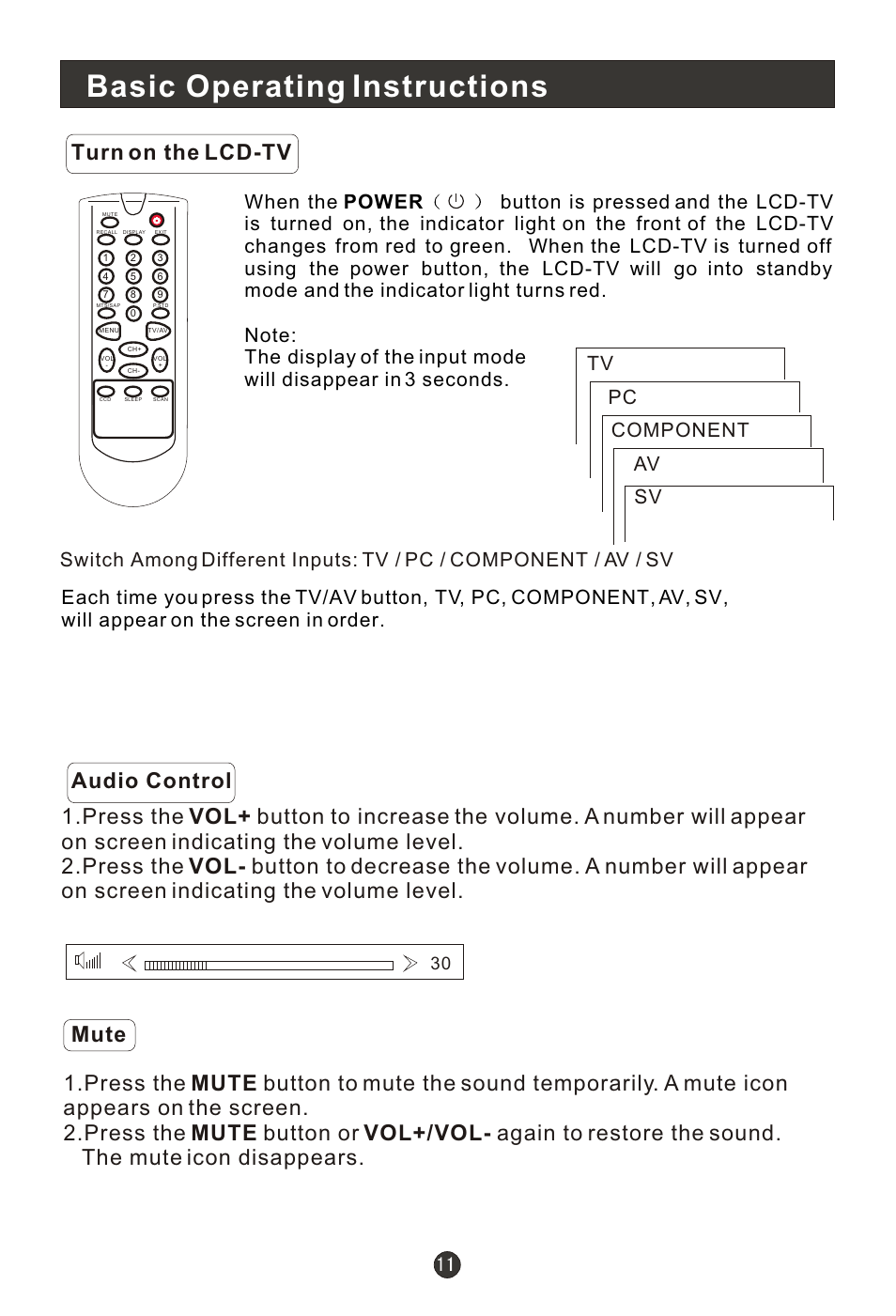 Т³гж 15, Basic operating instructions, Turn on the lcd-tv | haier HLH19W User Manual | Page 15 / 30