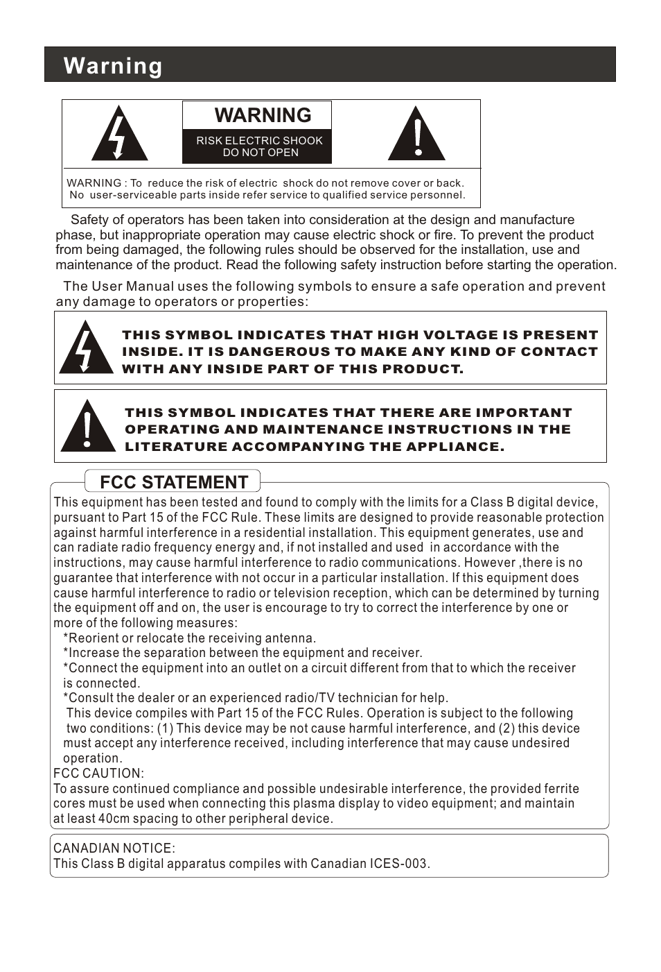 Т³гж 2, Warning, Fcc statement | haier HLH19W User Manual | Page 2 / 30