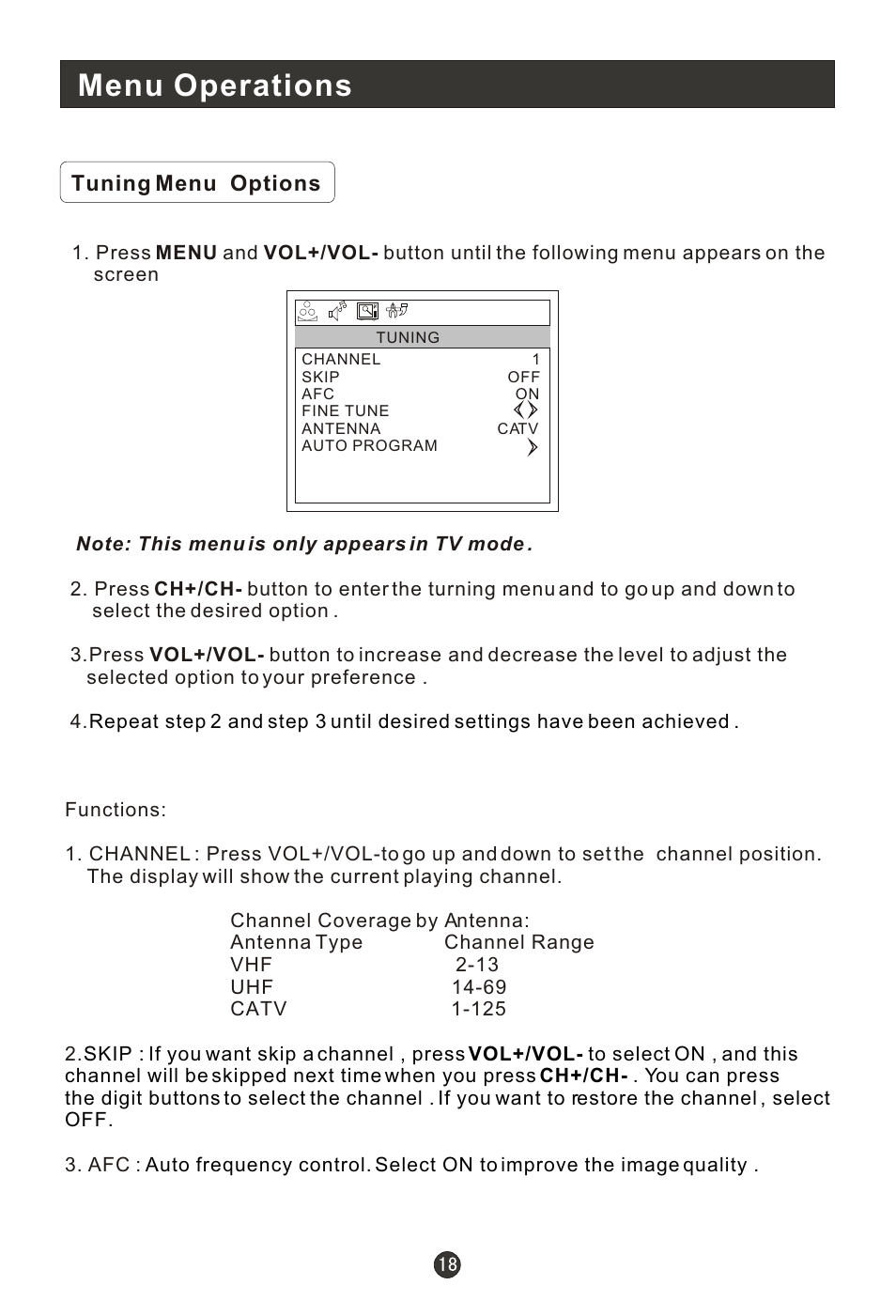 Т³гж 22, Menu operations | haier HLH19W User Manual | Page 22 / 30