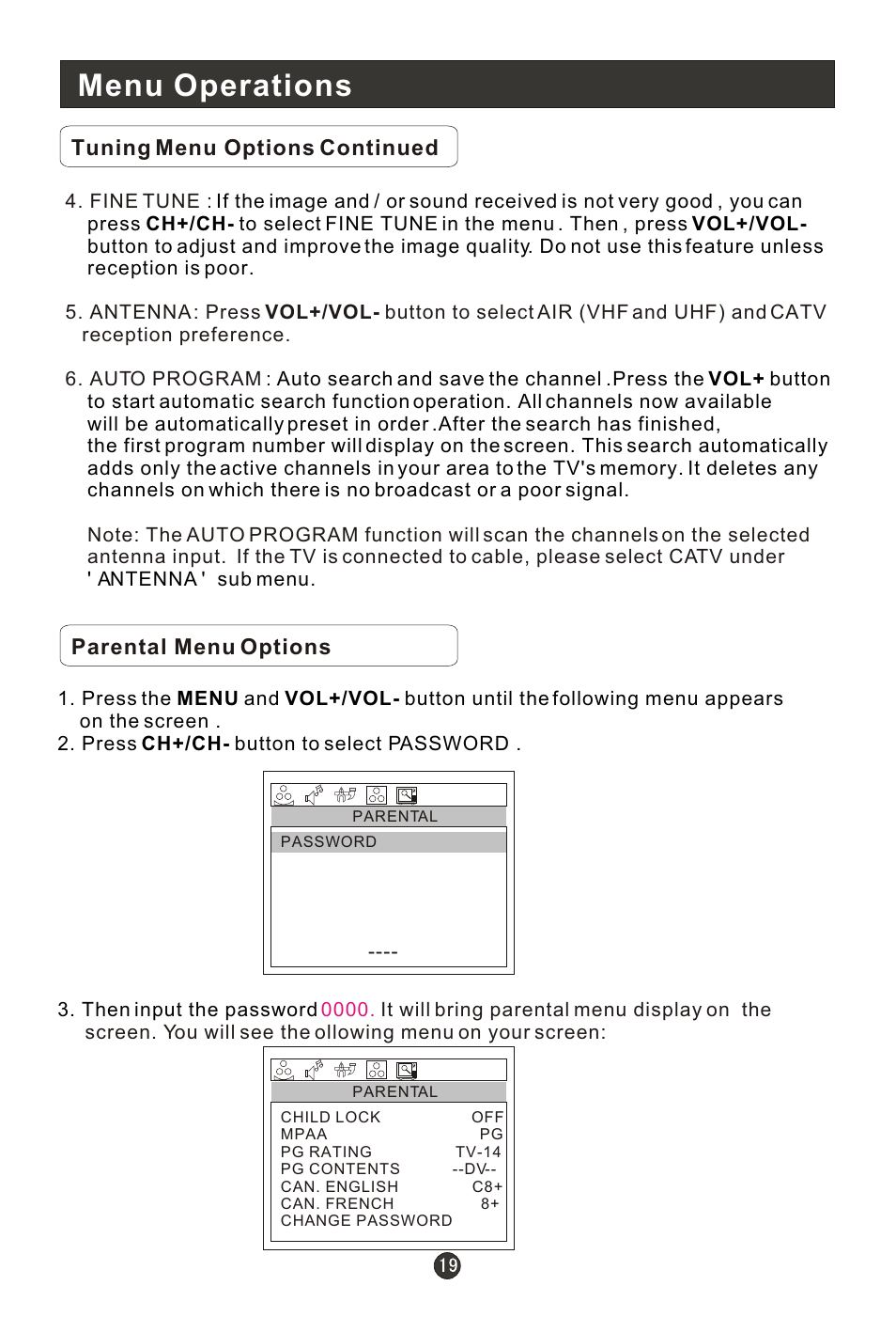 Т³гж 23, Menu operations | haier HLH19W User Manual | Page 23 / 30