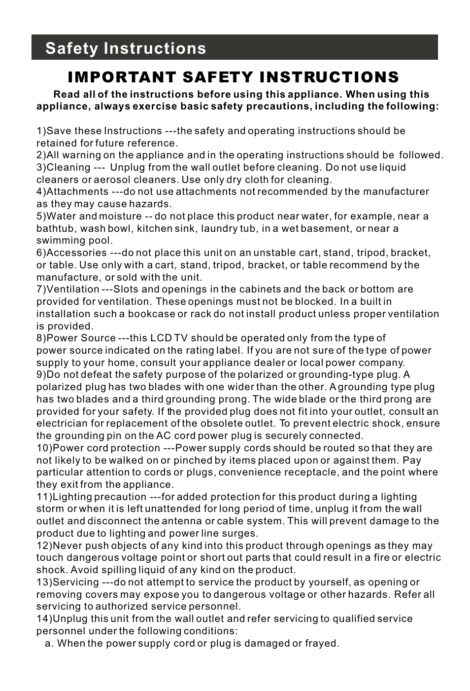 Т³гж 3, Safety instructions, Important safety instructions | haier HLH19W User Manual | Page 3 / 30