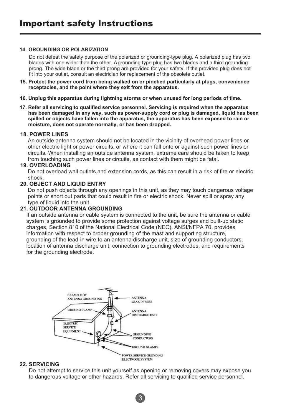 Important safety instructions | haier HTR13 User Manual | Page 4 / 80