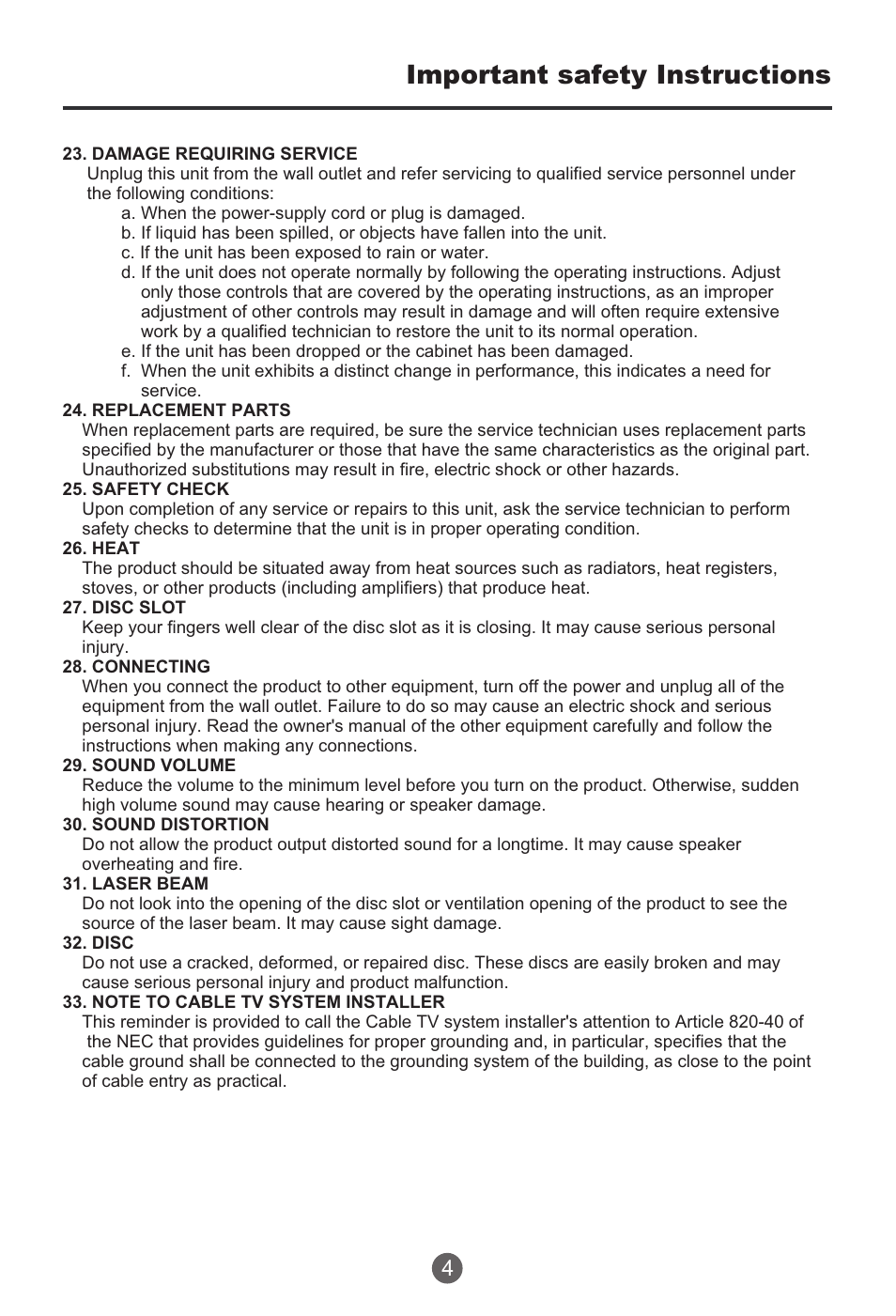 Important safety instructions | haier HTR13 User Manual | Page 5 / 80