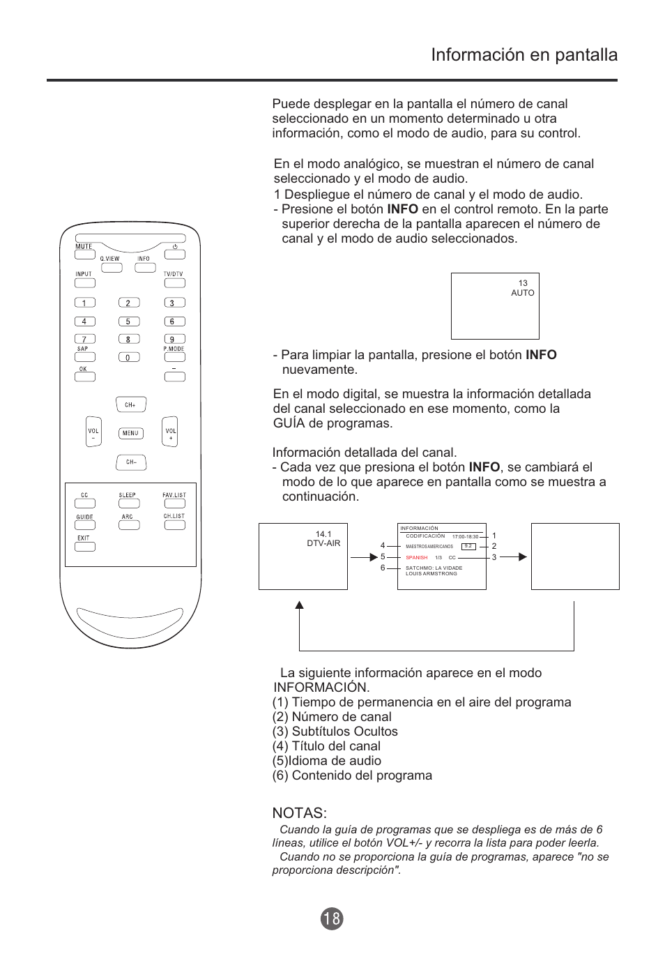Información en pantalla, Notas | haier HTR13 User Manual | Page 59 / 80