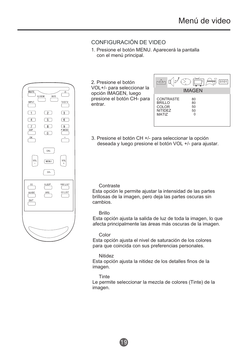 Menú de video | haier HTR13 User Manual | Page 60 / 80