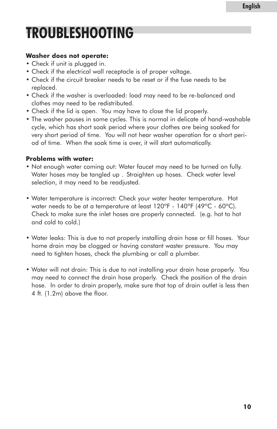 Troubleshooting | haier HLT364XXQ User Manual | Page 11 / 52