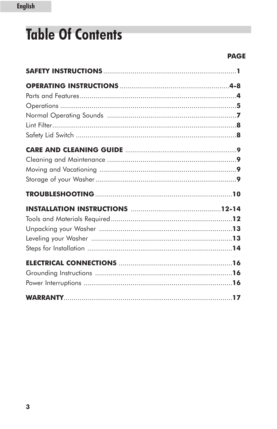 haier HLT364XXQ User Manual | Page 4 / 52