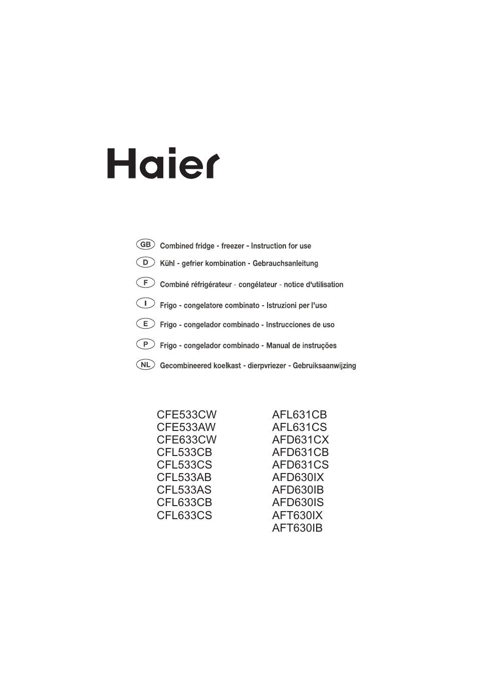 haier AFL631CB User Manual | 196 pages