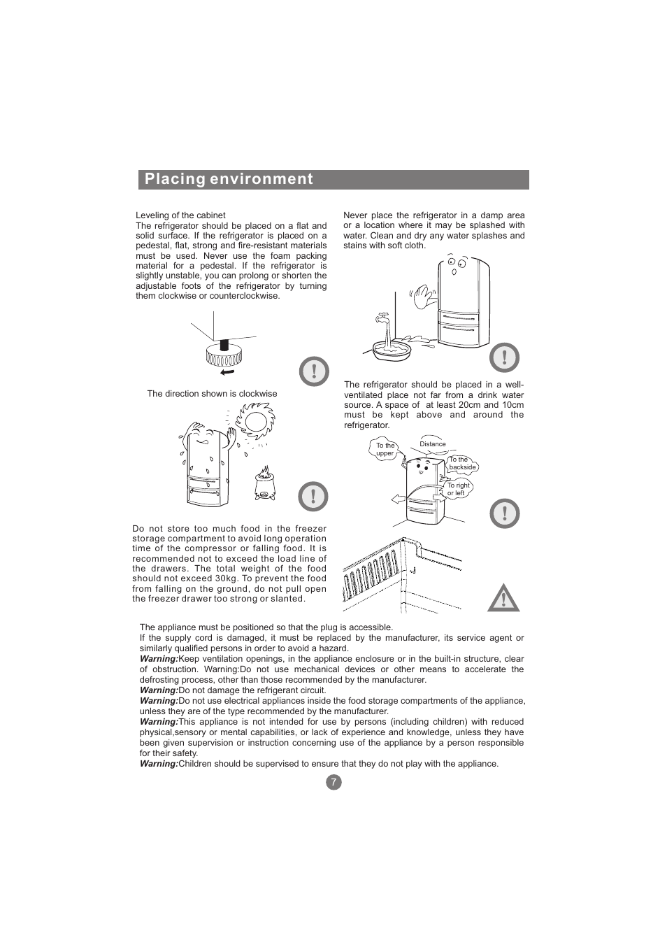 Placing environment | haier AFL631CB User Manual | Page 10 / 196