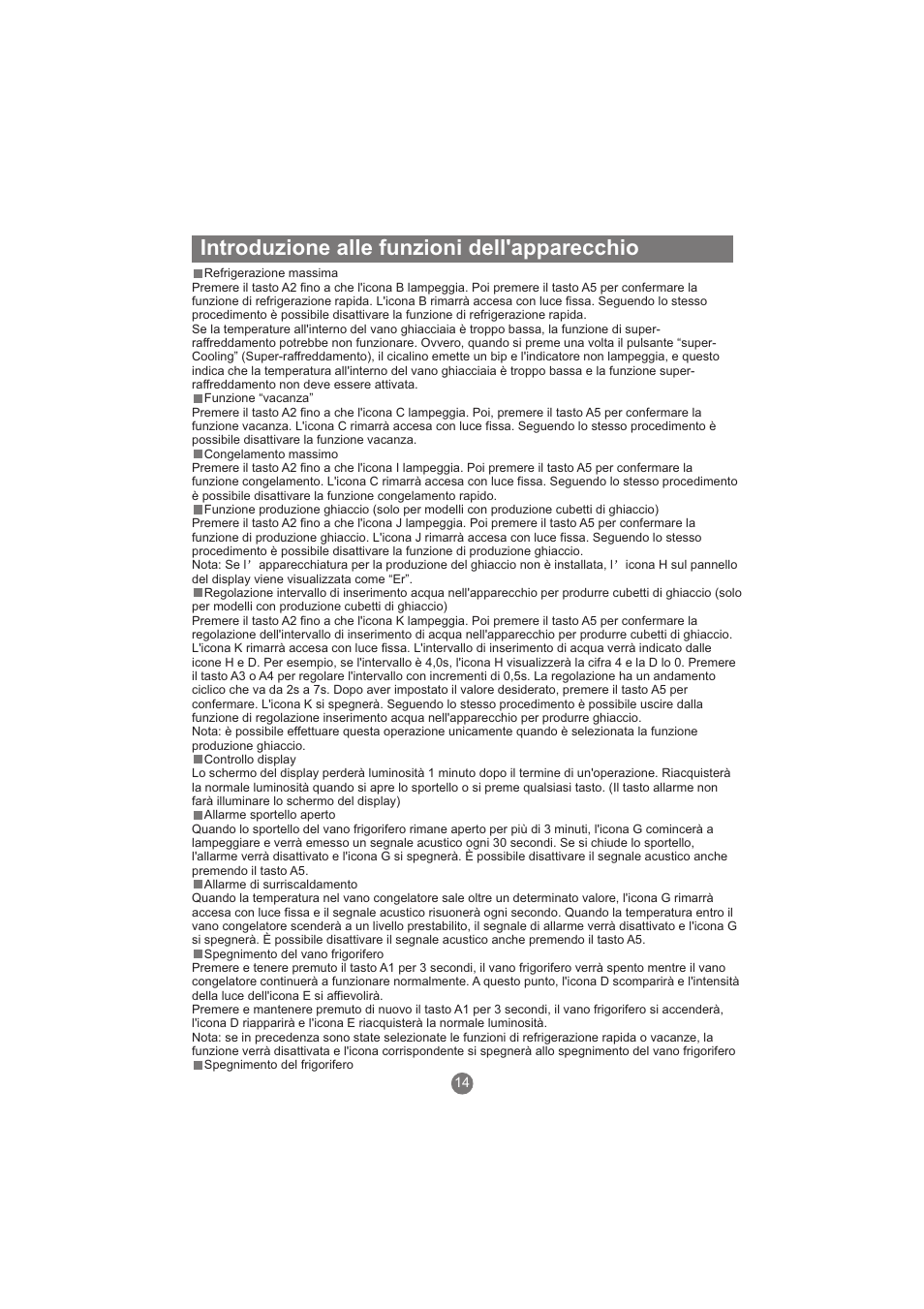 Introduzione alle funzioni dell'apparecchio | haier AFL631CB User Manual | Page 101 / 196