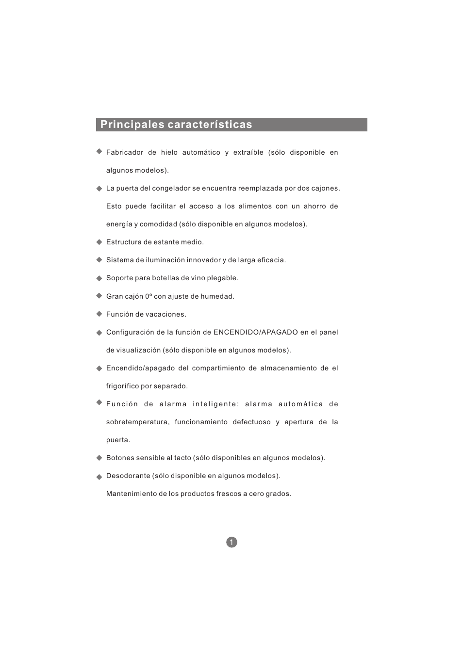 Principales características | haier AFL631CB User Manual | Page 116 / 196