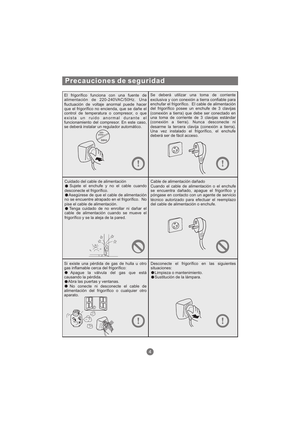 Precauciones de seguridad | haier AFL631CB User Manual | Page 119 / 196