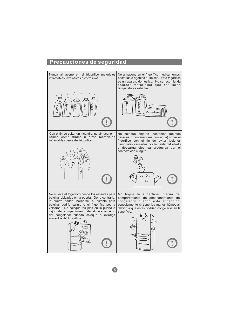 Precauciones de seguridad | haier AFL631CB User Manual | Page 120 / 196