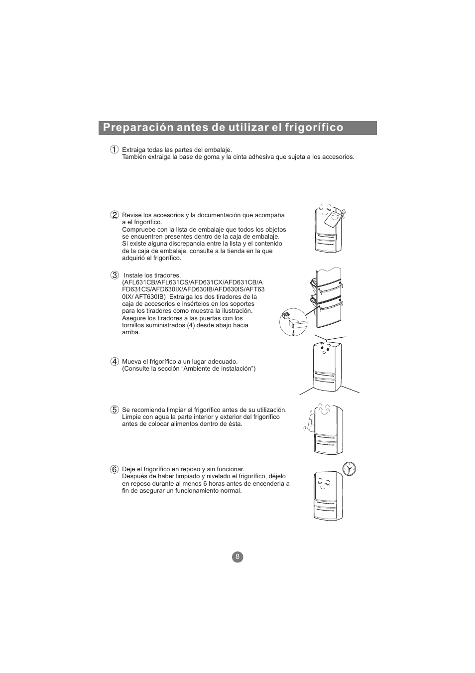 Preparación antes de utilizar el frigorífico | haier AFL631CB User Manual | Page 123 / 196