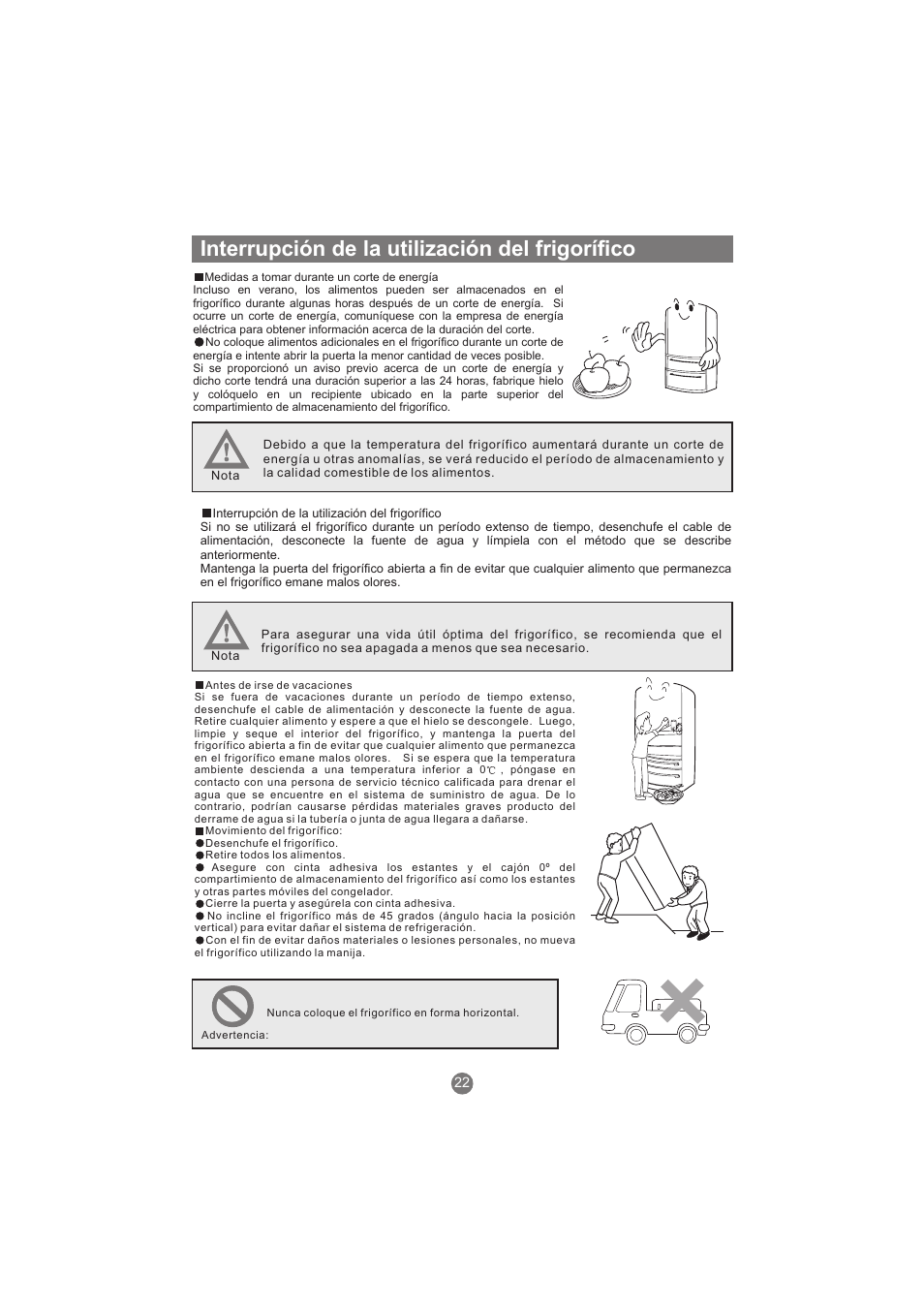 Interrupción de la utilización del frigorífico | haier AFL631CB User Manual | Page 137 / 196