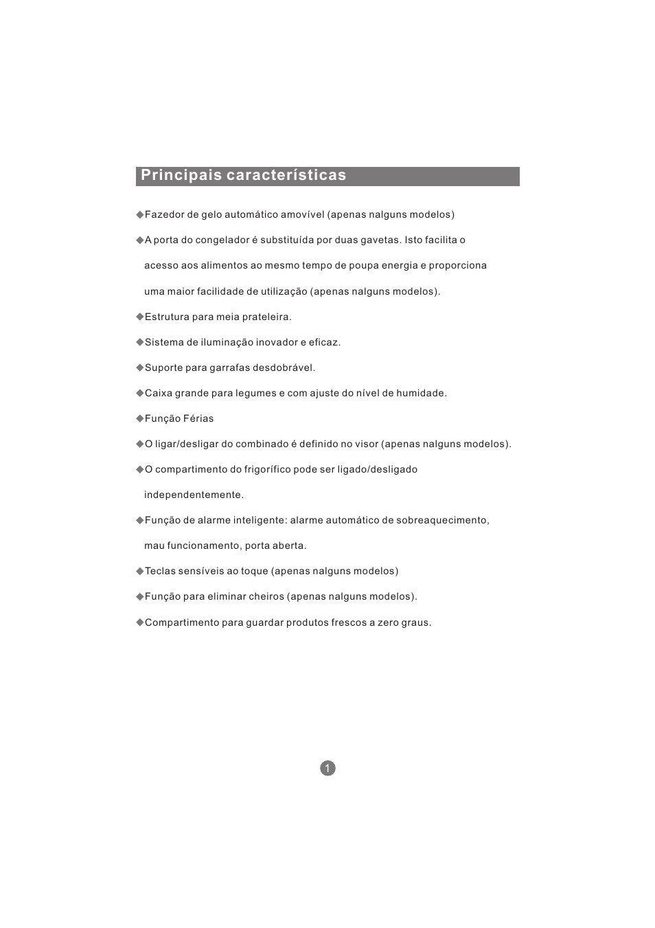 Principais características | haier AFL631CB User Manual | Page 142 / 196