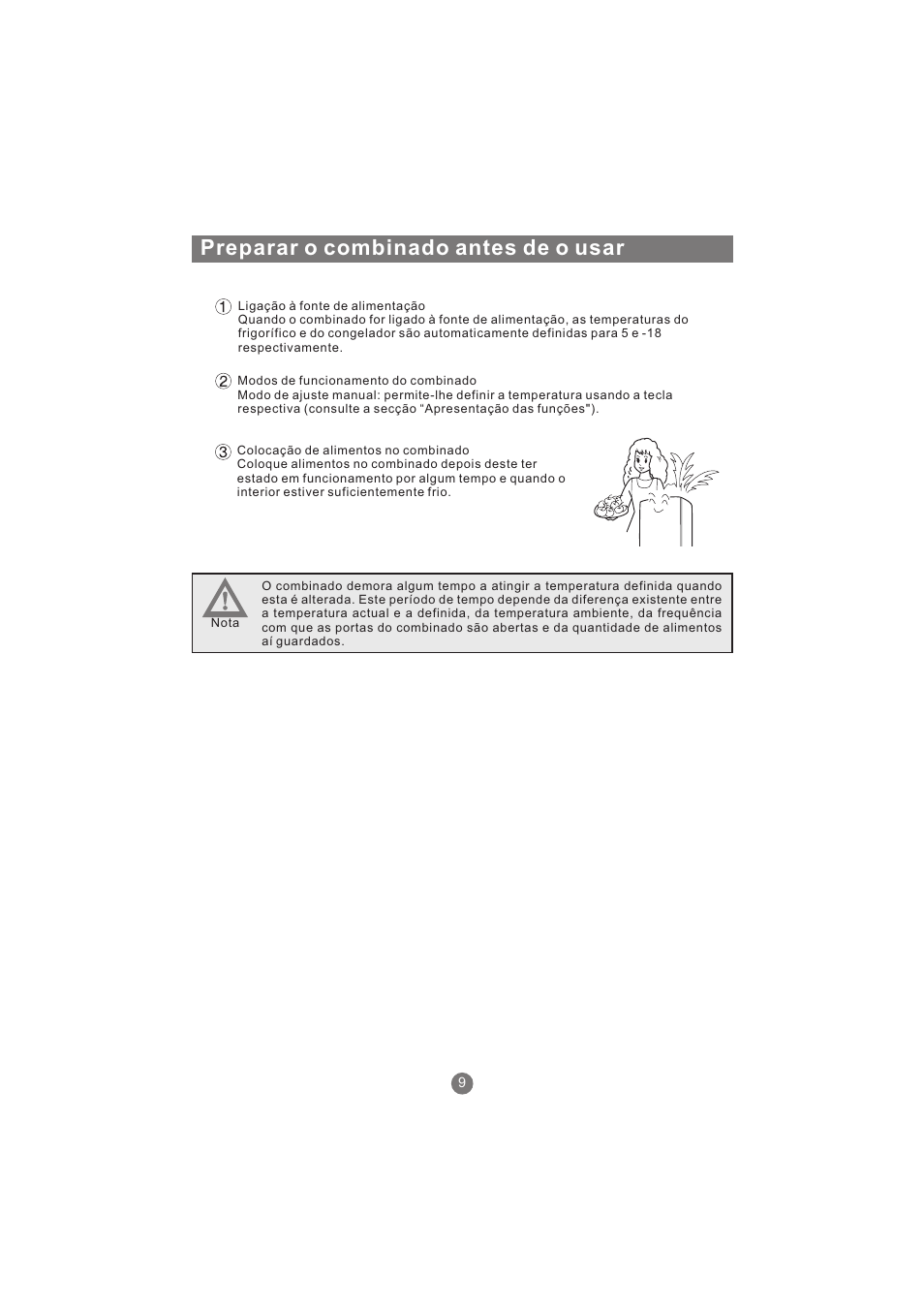Preparar o combinado antes de o usar | haier AFL631CB User Manual | Page 150 / 196