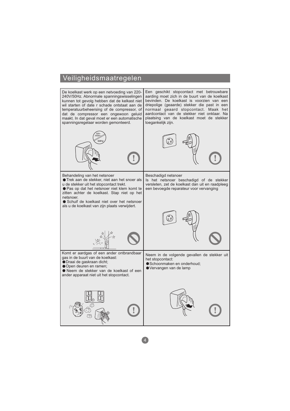 Veiligheidsmaatregelen | haier AFL631CB User Manual | Page 173 / 196