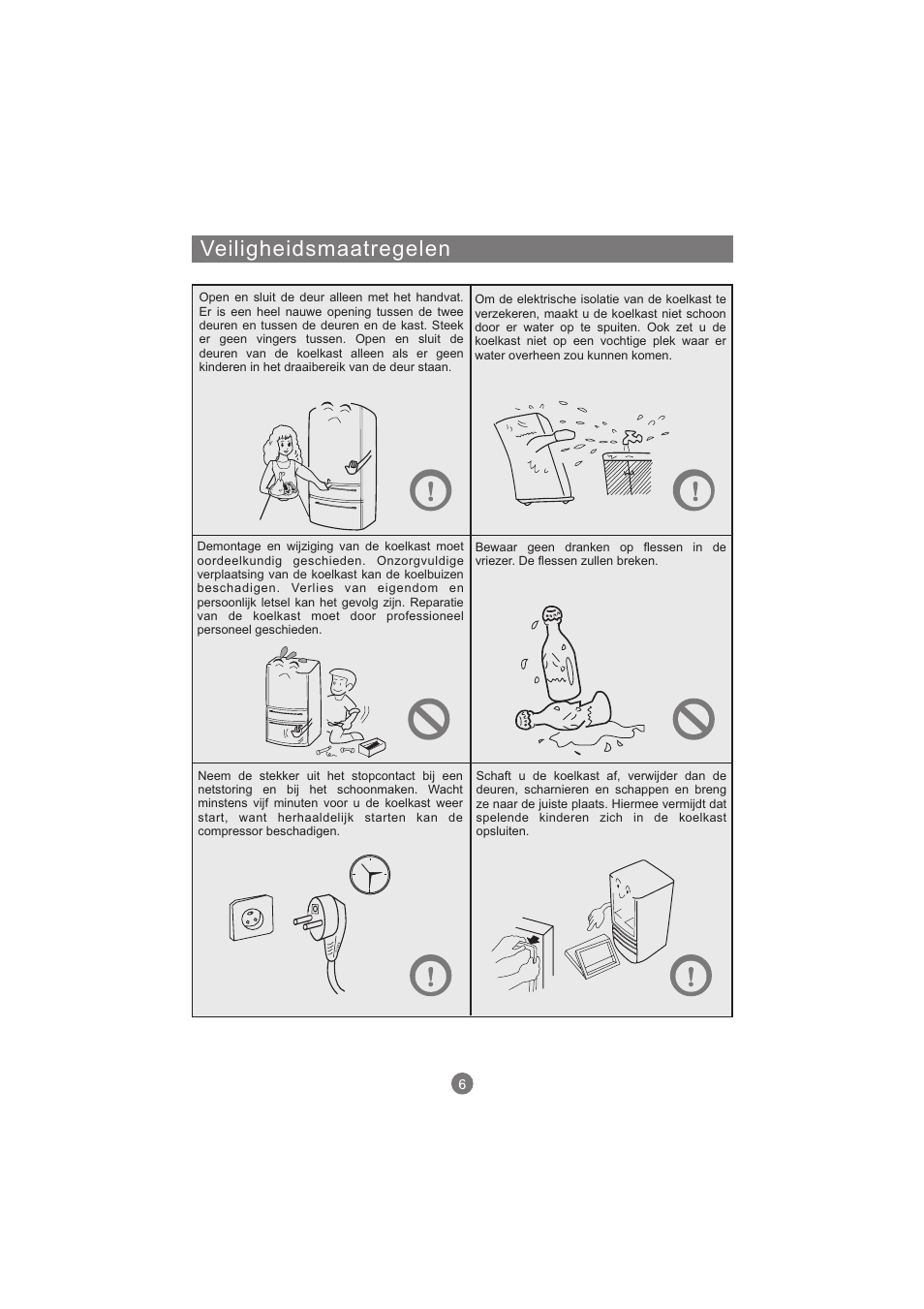 Veiligheidsmaatregelen | haier AFL631CB User Manual | Page 175 / 196