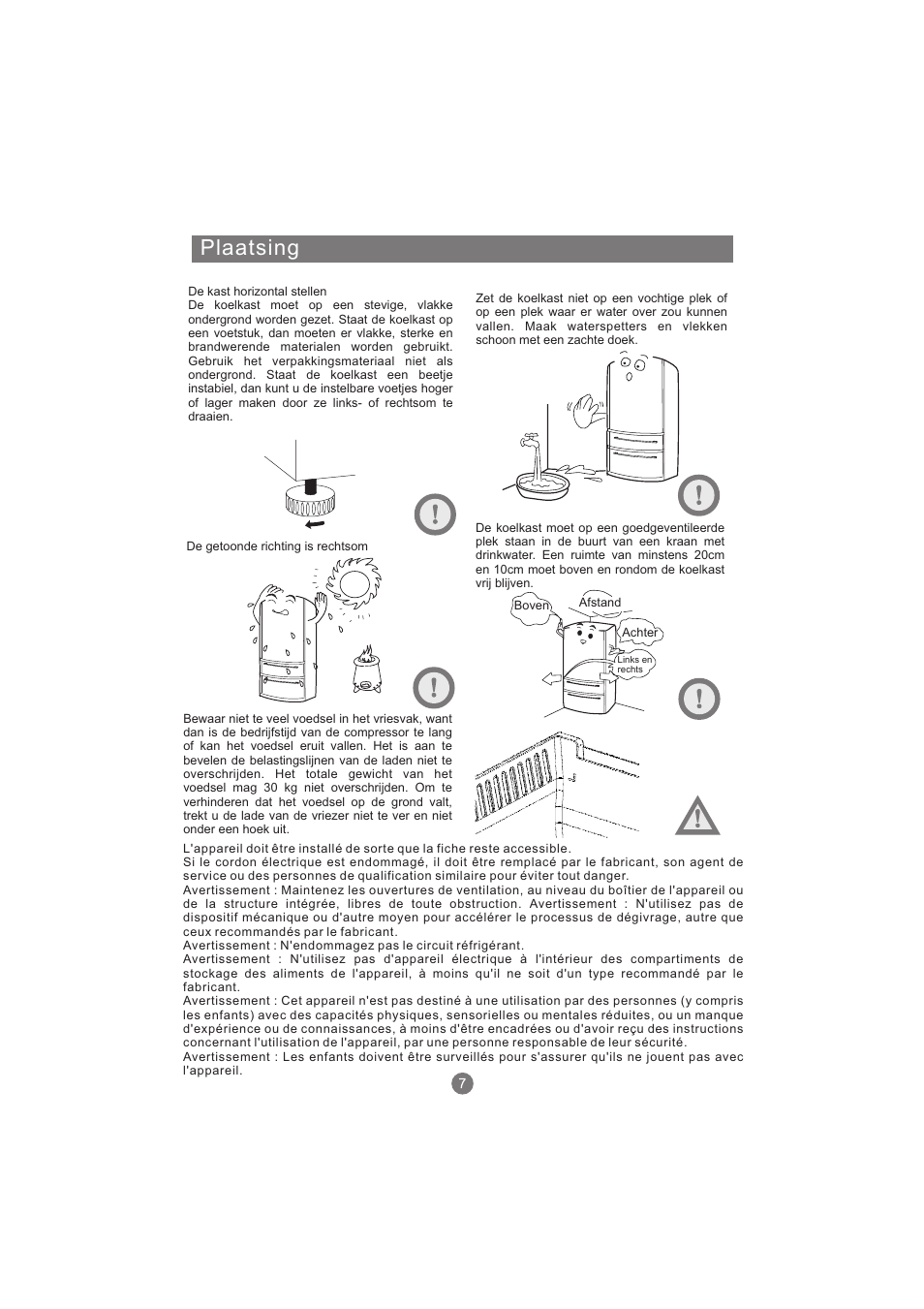 Plaatsing | haier AFL631CB User Manual | Page 176 / 196
