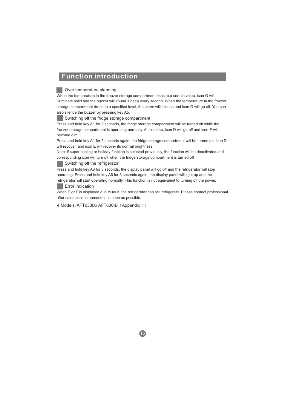 Function introduction | haier AFL631CB User Manual | Page 18 / 196