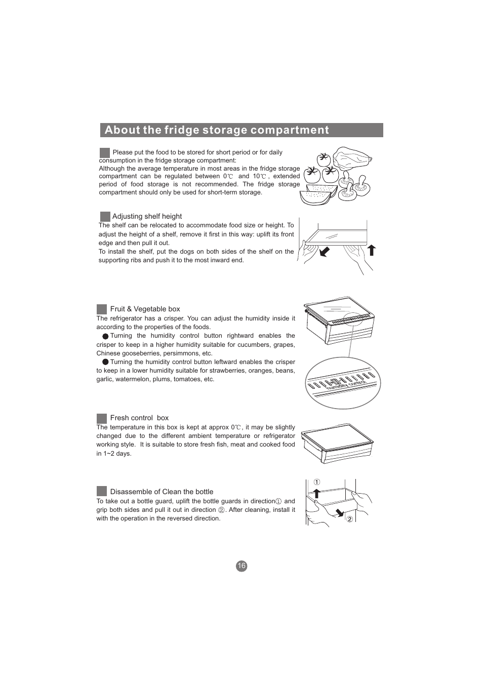 About the fridge storage compartment | haier AFL631CB User Manual | Page 19 / 196