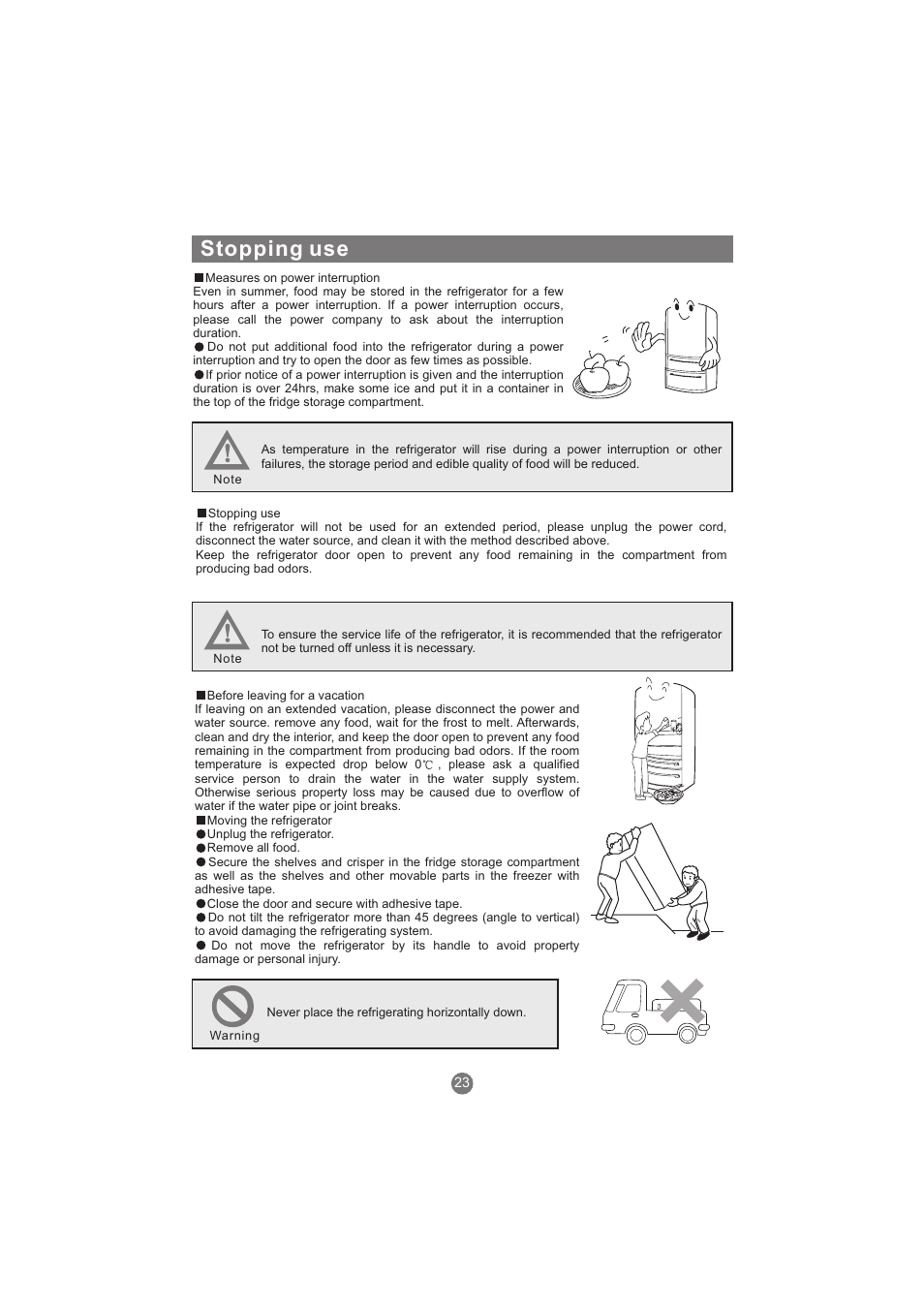 Stopping use | haier AFL631CB User Manual | Page 26 / 196