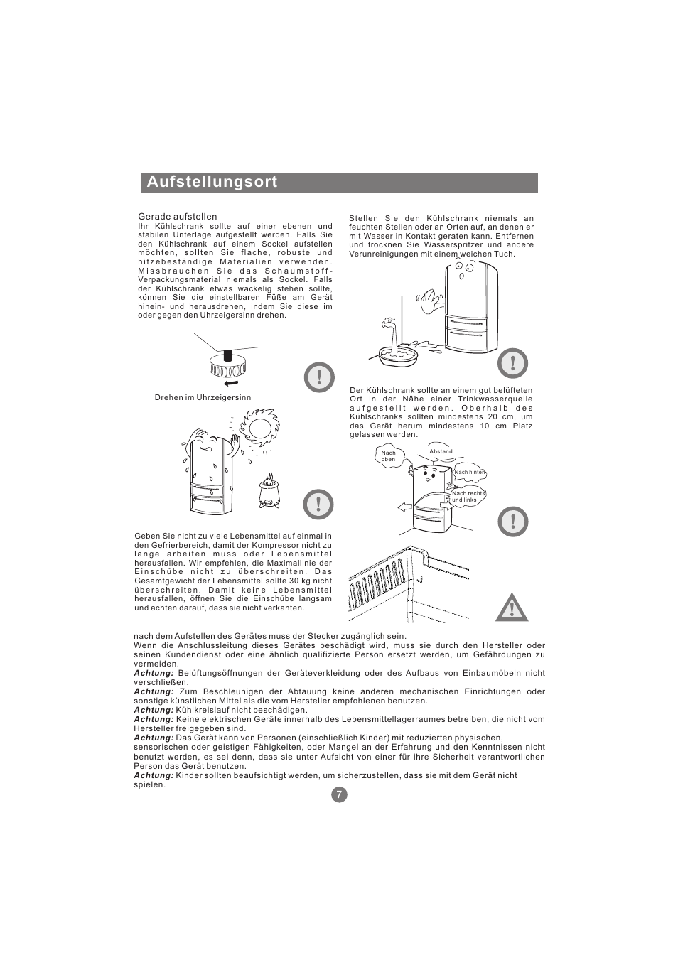 Aufstellungsort | haier AFL631CB User Manual | Page 38 / 196