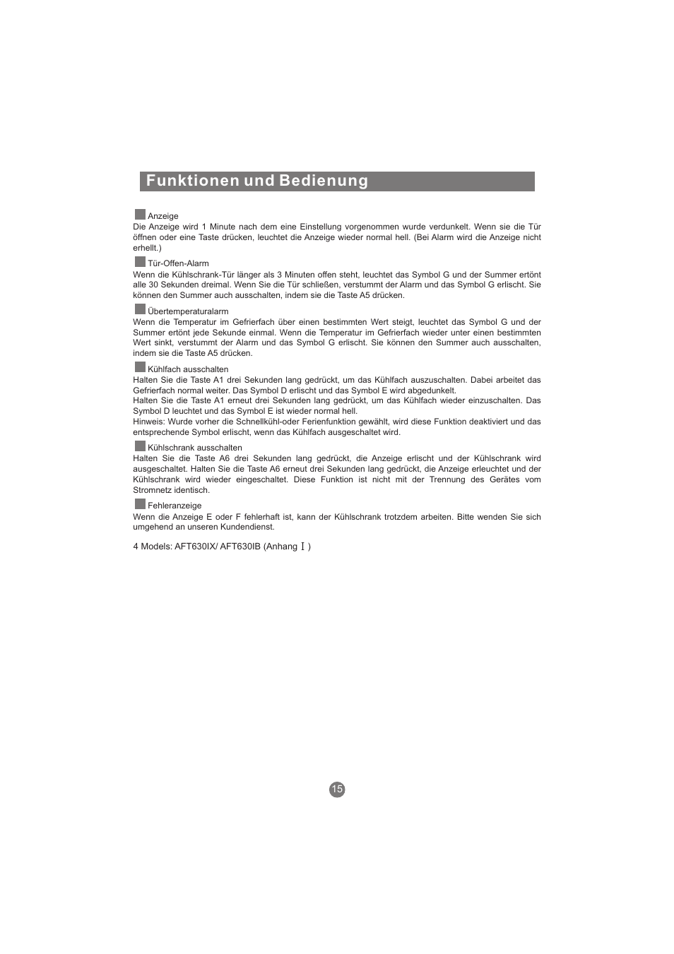 Funktionen und bedienung | haier AFL631CB User Manual | Page 46 / 196