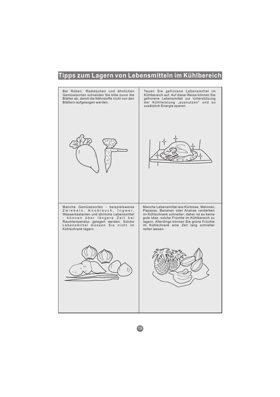 Tipps zum lagern von lebensmitteln im kühlbereich | haier AFL631CB User Manual | Page 50 / 196