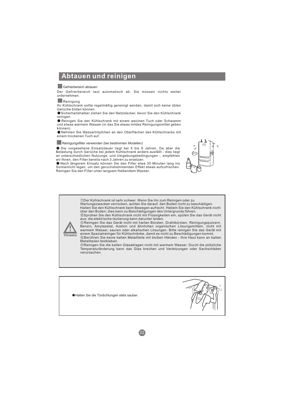 Abtauen und reinigen | haier AFL631CB User Manual | Page 53 / 196