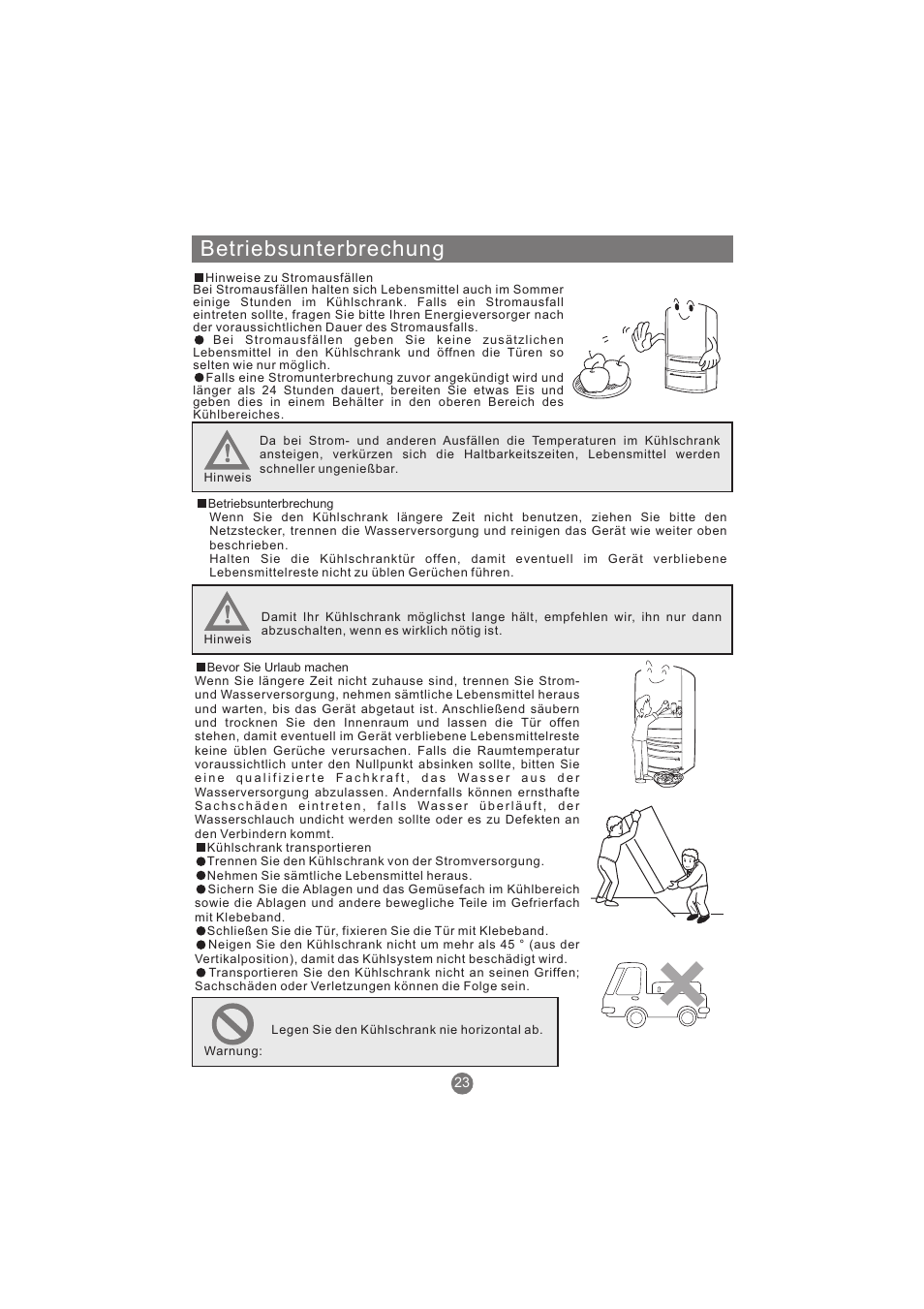 Betriebsunterbrechung | haier AFL631CB User Manual | Page 54 / 196
