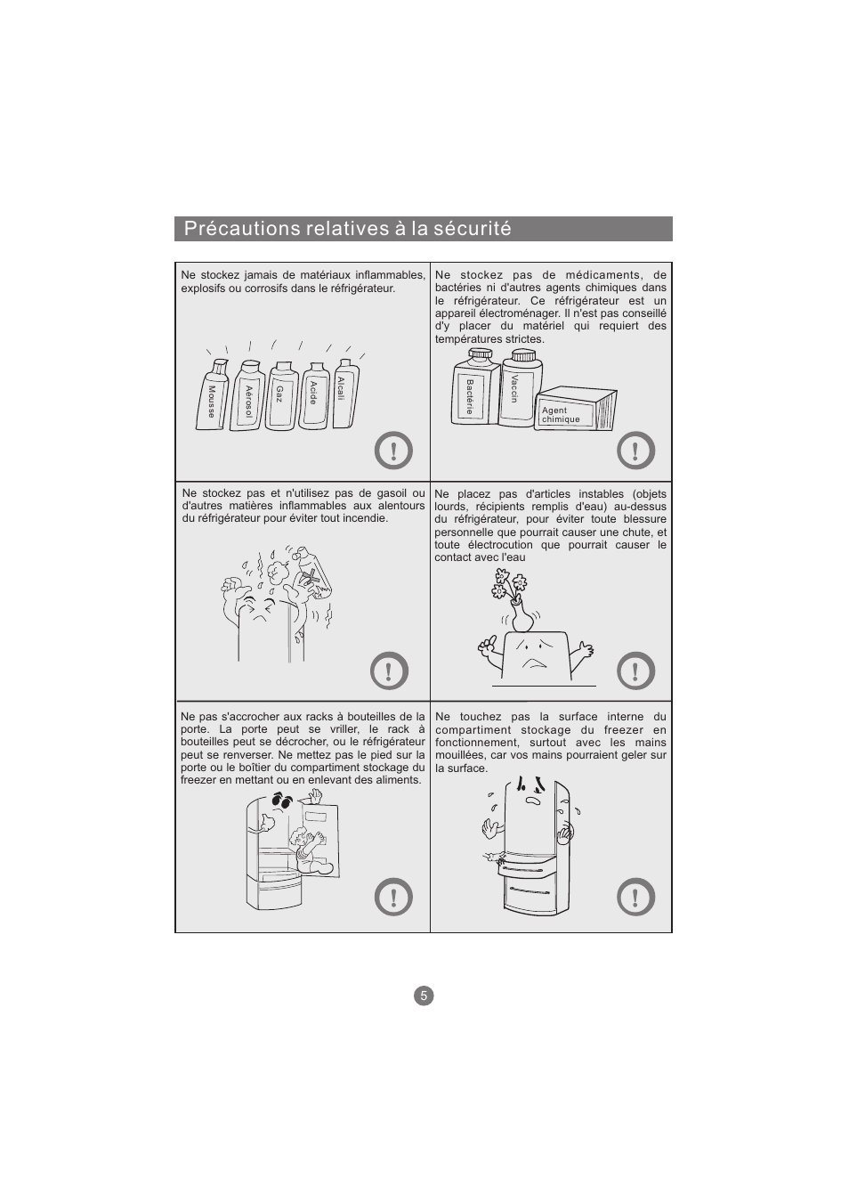 Précautions relatives à la sécurité | haier AFL631CB User Manual | Page 64 / 196